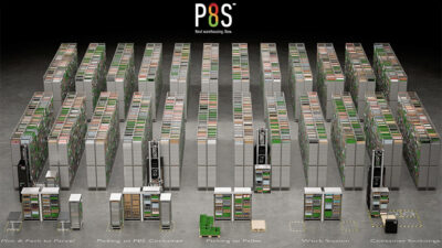 P8S designed the X380 robot to be part of an end-to-end automated warehouse, as seen here.