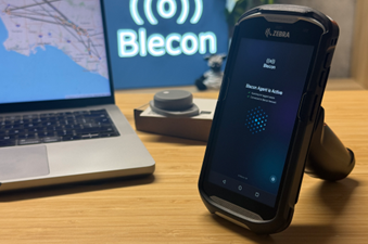 Blecon Agent runs on a Zebra device to turn frontline hardware into a Bluetooth hotspot, enabling the continuous tracking of assets across warehouse and logistics operations.