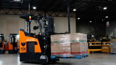 The FoxBot autonomous forklift. Symbotic is acquiring maker Fox Robotics.
